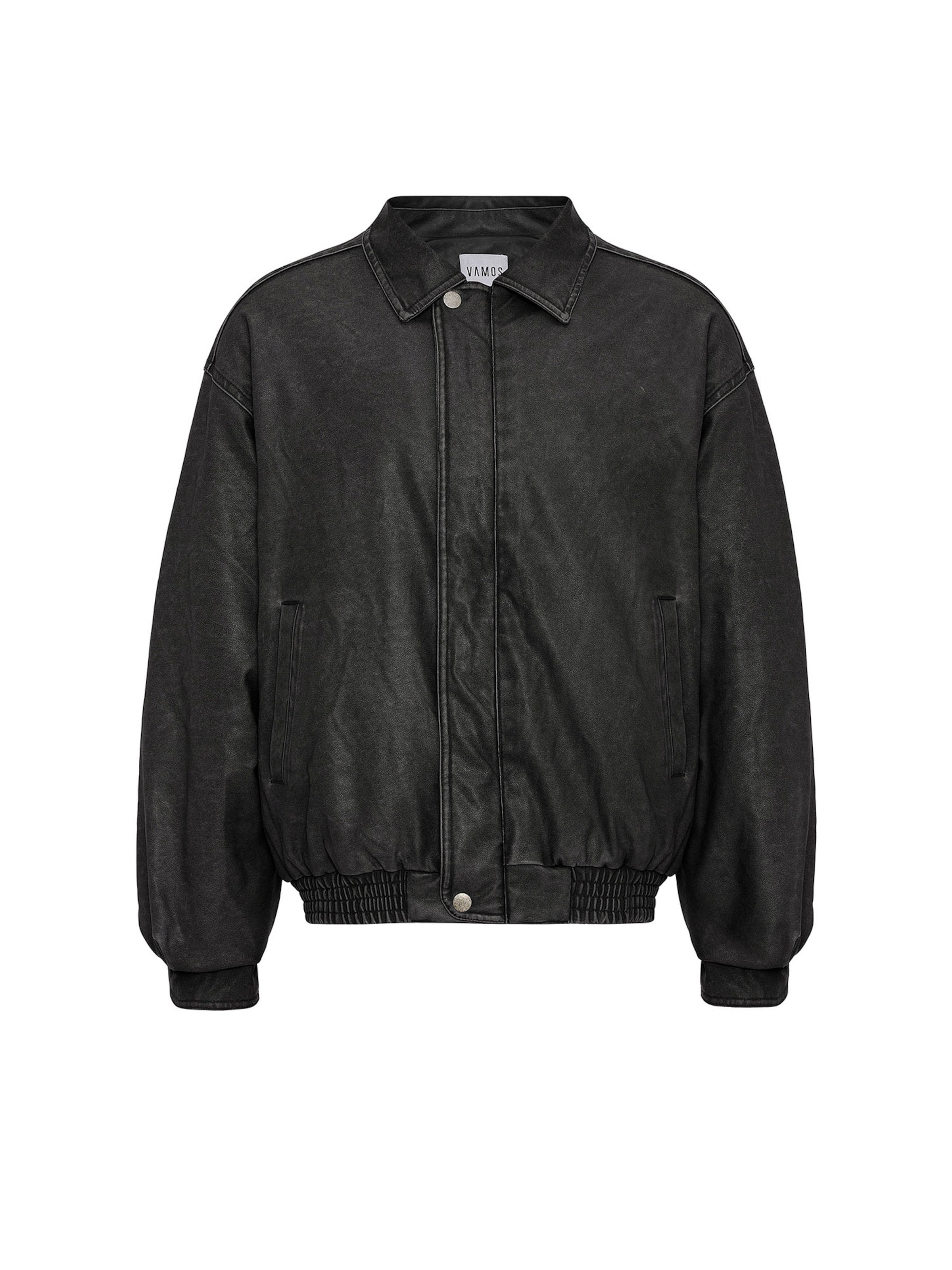 VAMOS CLO Φθινοπωρινό και ανοιξιάτικο μπουφάν σε μαύρο: μπροστά