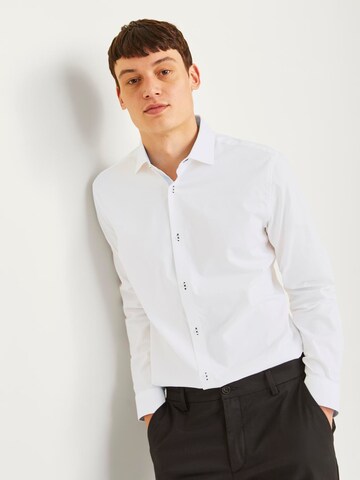 JACK & JONES Slim fit Button Up Shirt 'JPRBLAParker' in White