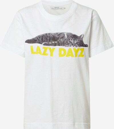 DEDICATED. Тениска 'Mysen Lazy Dayz' в лимоненожълто / Графитено сиво / камък / бяло, Преглед на продукта