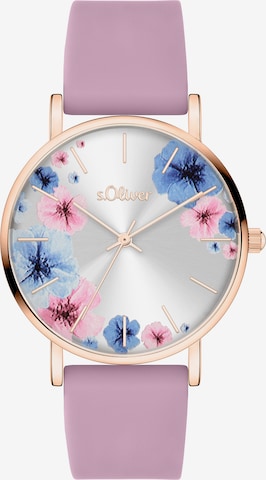 s.Oliver Analog Watch in Purple: front