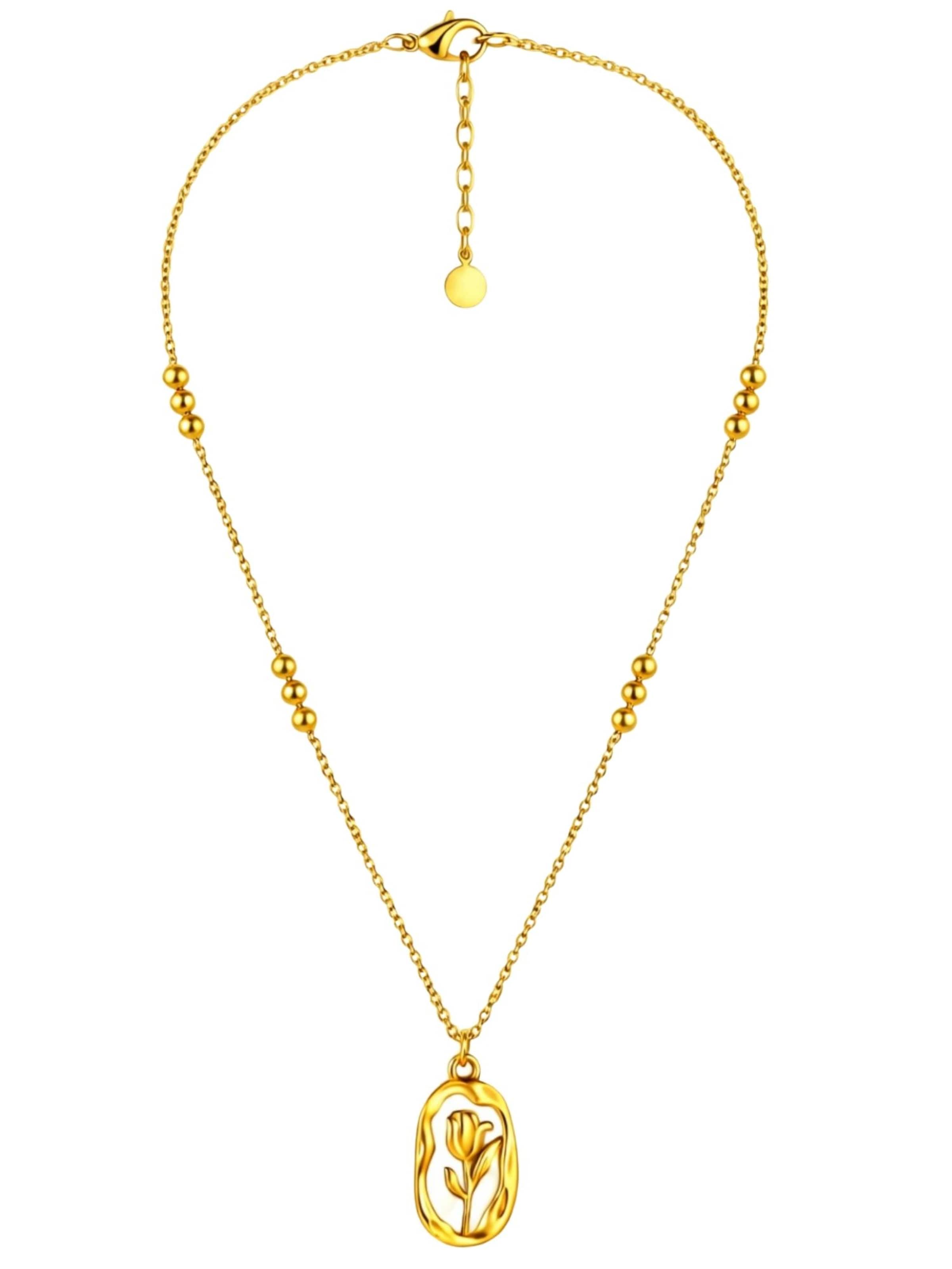 BS Schmuckdesign Necklace 'Floréa' in White: front