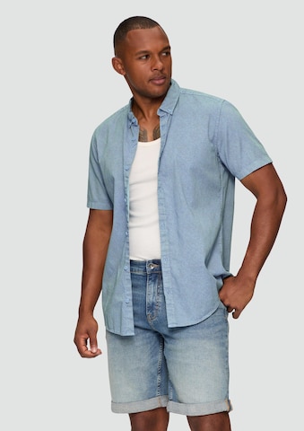 Coupe regular Chemise QS en bleu : devant