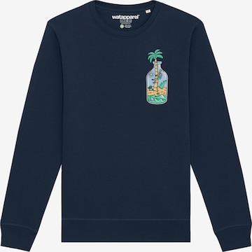 Sweat-shirt ' Holiday in a bottle ' Watapparel en bleu : devant