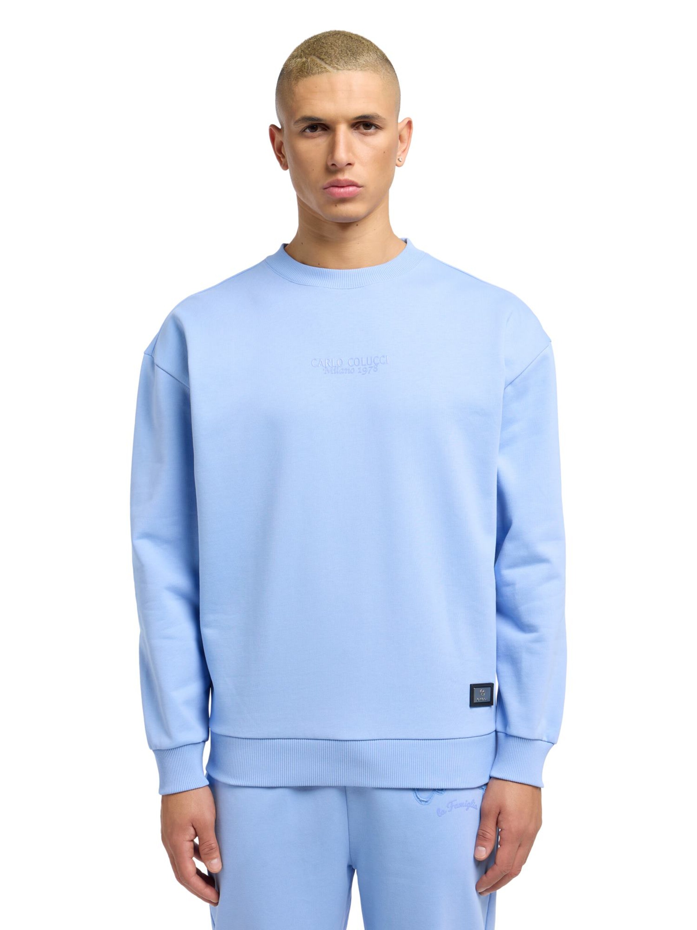 Carlo Colucci Sweatshirt ' D'ottavio ' in Blau: Vorderseite