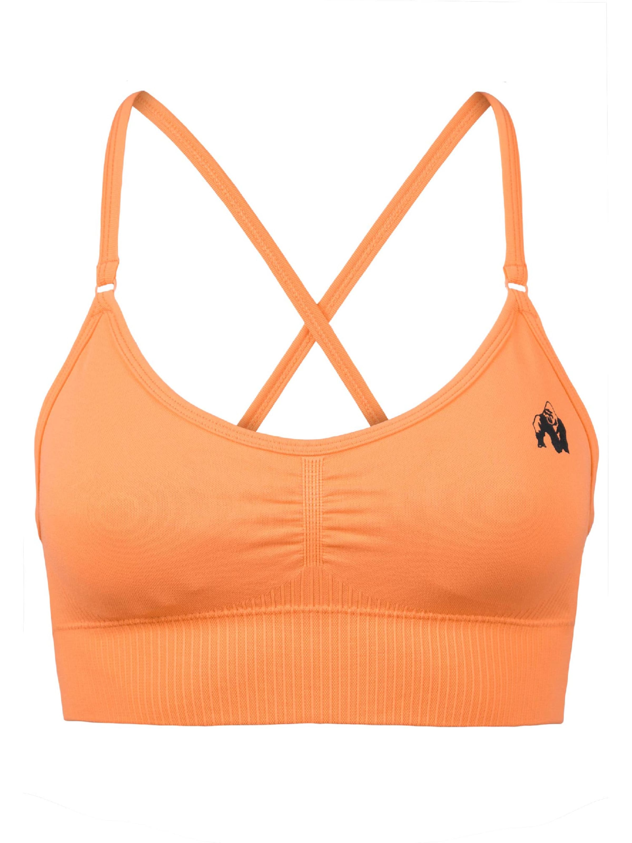 Reggiseno sportivo 'Olivia' di Gorilla Wear in arancione: frontale