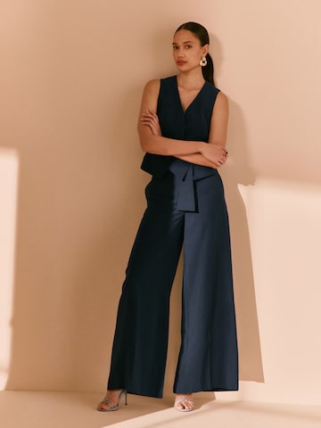 Next - Pierna ancha Pantalón de pinzas en azul