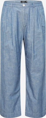 Lauren Ralph Lauren Plus Wide leg Pleat-Front Pants 'JOIREYDA' in Blue: front