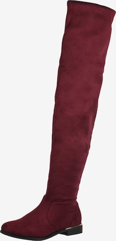 Overknee di Elara in rosso: frontale