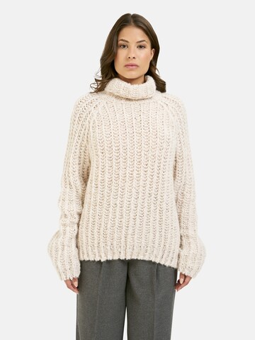 Smith&Soul Grobstrick Pullover mit Rollkragen in Weiß: Vorderseite