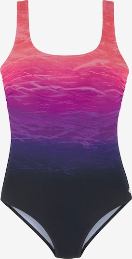 LASCANA Badeanzug in dunkelblau / lila / pink, Produktansicht
