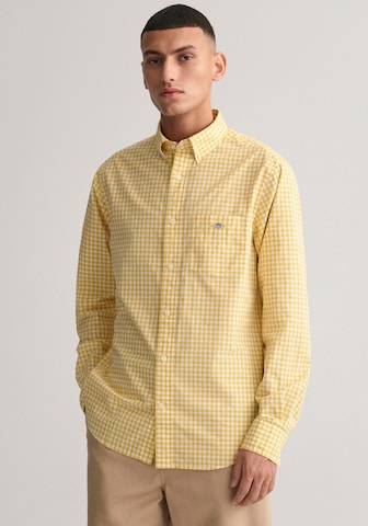 GANT Regular fit Button Up Shirt in Yellow: front