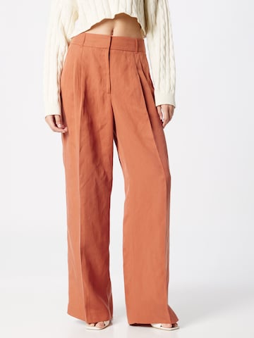 s.Oliver BLACK LABEL Wide leg Bandplooibroek in Oranje: voorkant