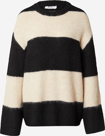 NA-KD "Oversize" stila džemperis, krāsa - nebalināts / melns, Preces skats