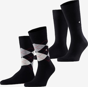BURLINGTON Socks 'Everyday Argyle Mix 2-Pack' in Black: front