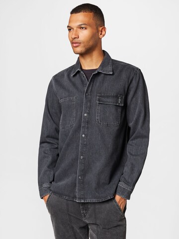 Fit confort Veste mi-saison Marc O'Polo DENIM en noir : devant