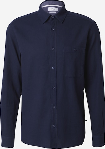 s.Oliver Regular fit Πουκάμισο σε μπλε: μπροστά