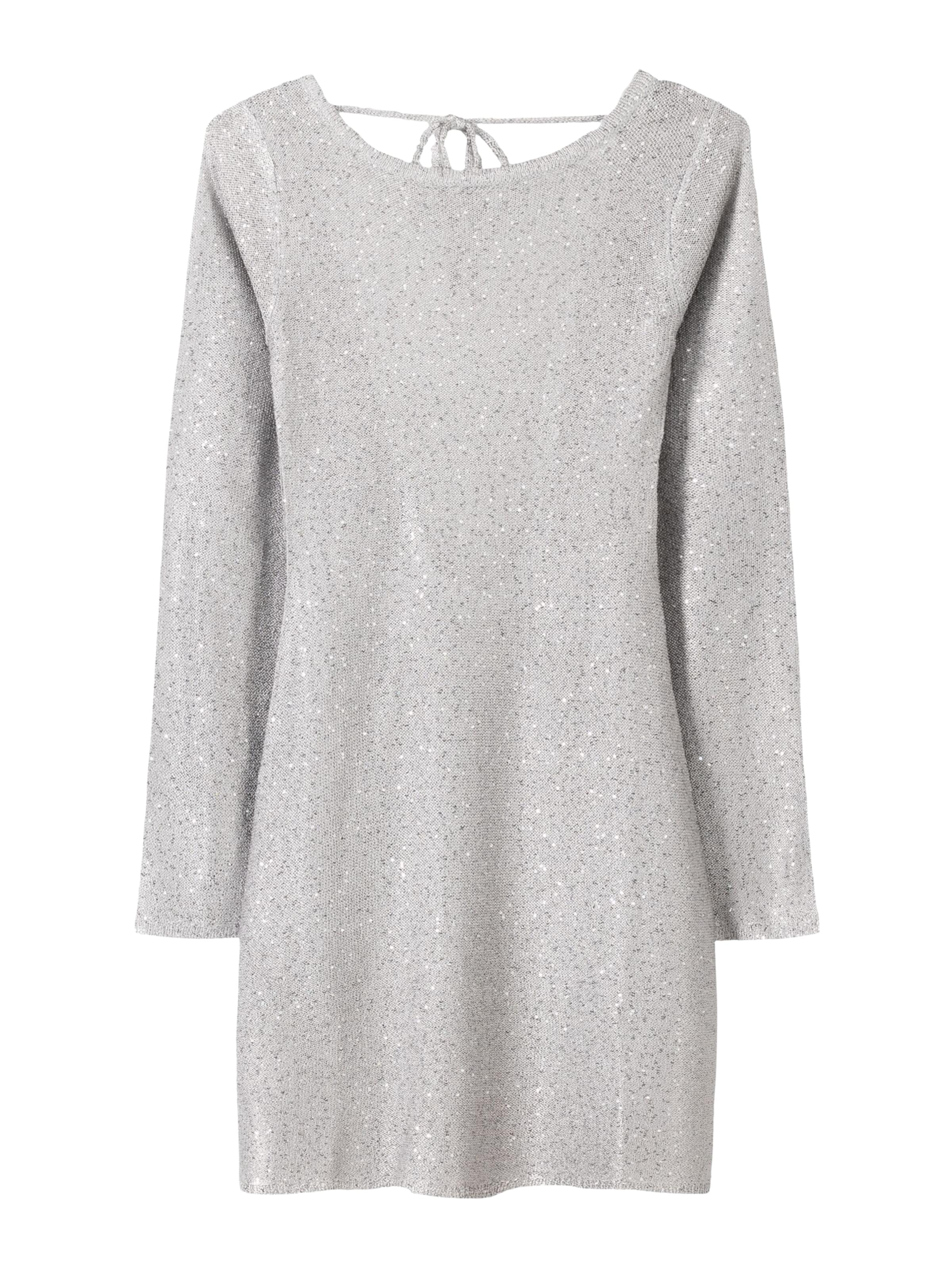 Bershka Pletené šaty - Strieborná: predná strana