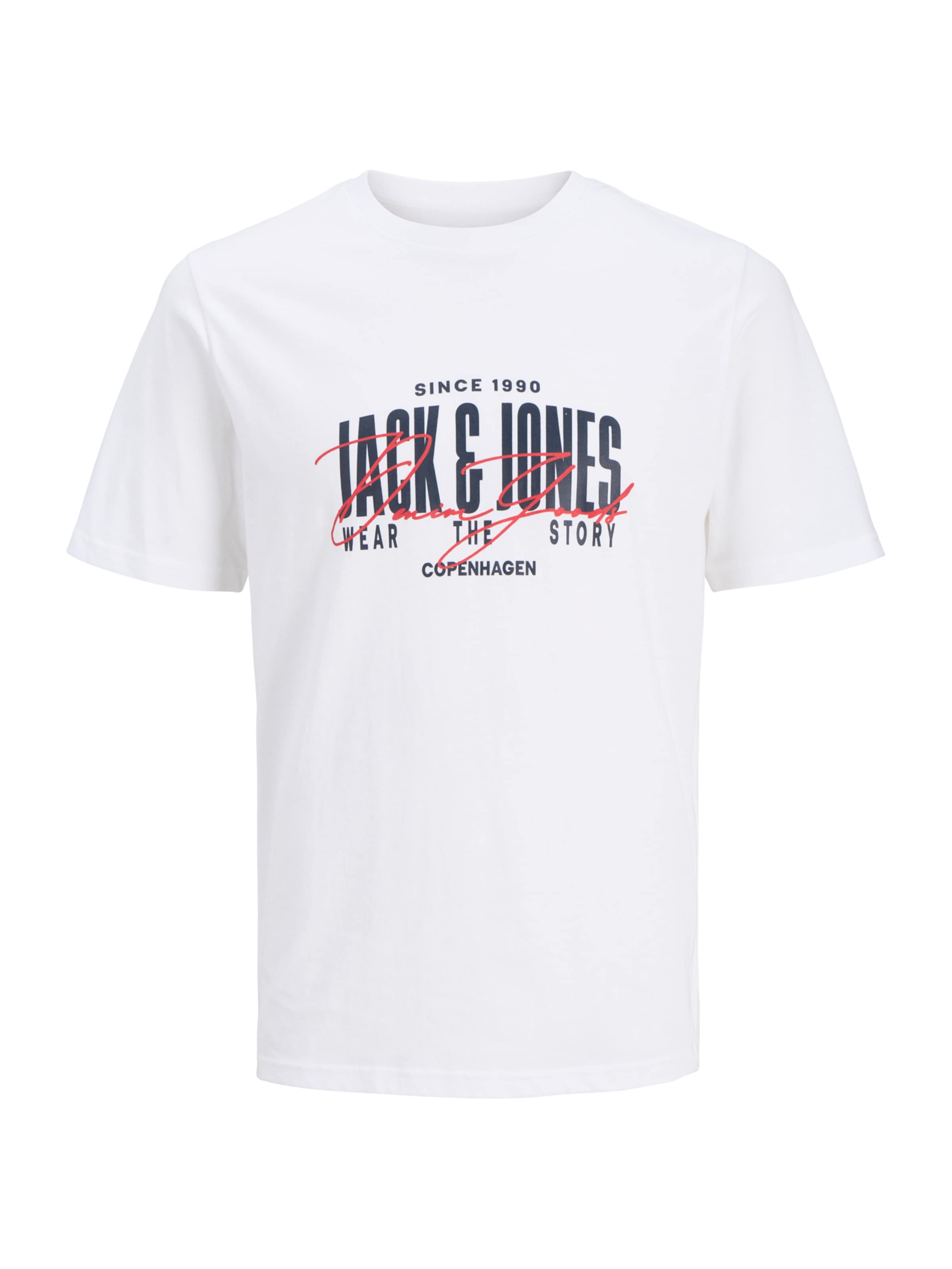 Jack & Jones Junior Shirt 'JJAERO' in Wit: voorkant
