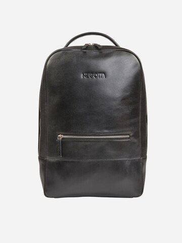 NEGOTIA Leather Backpack 'Alpha' in Black: front