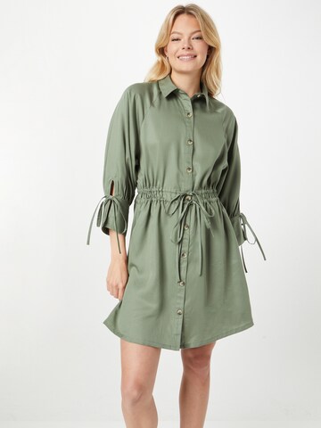 River Island - Vestido camisero en verde: frente