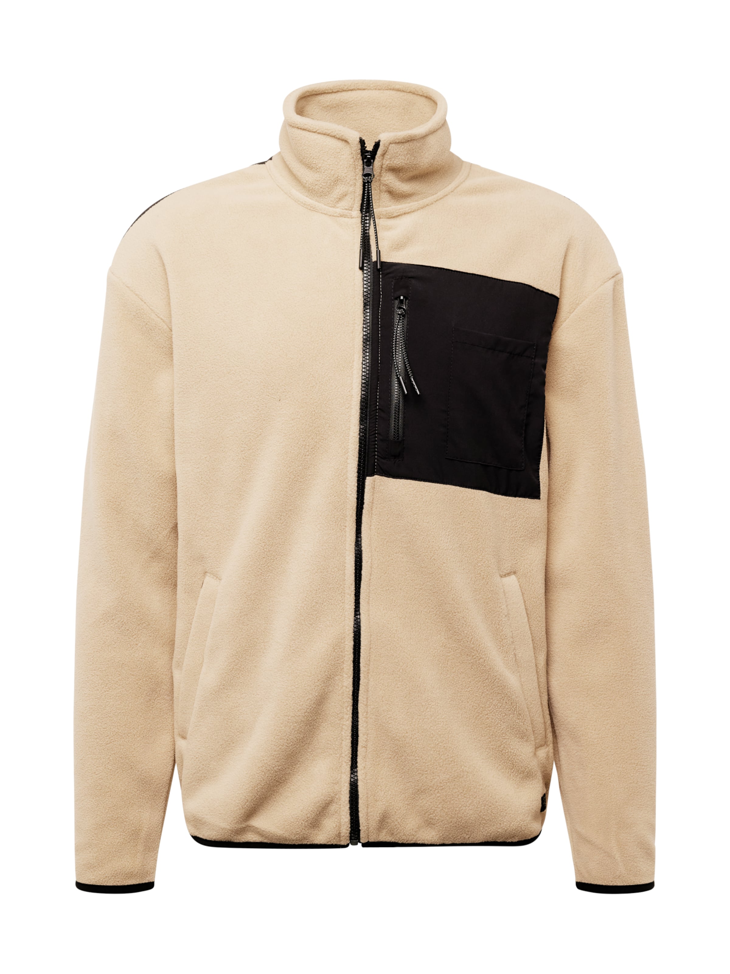 BLEND Fleece jacket in Beige: front