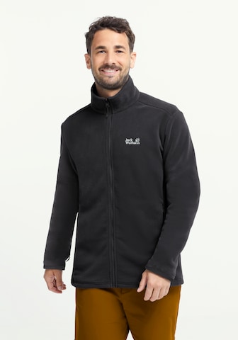 JACK WOLFSKIN Toiminnallinen fleecetakki 'Taunus 200' värissä musta: etupuoli