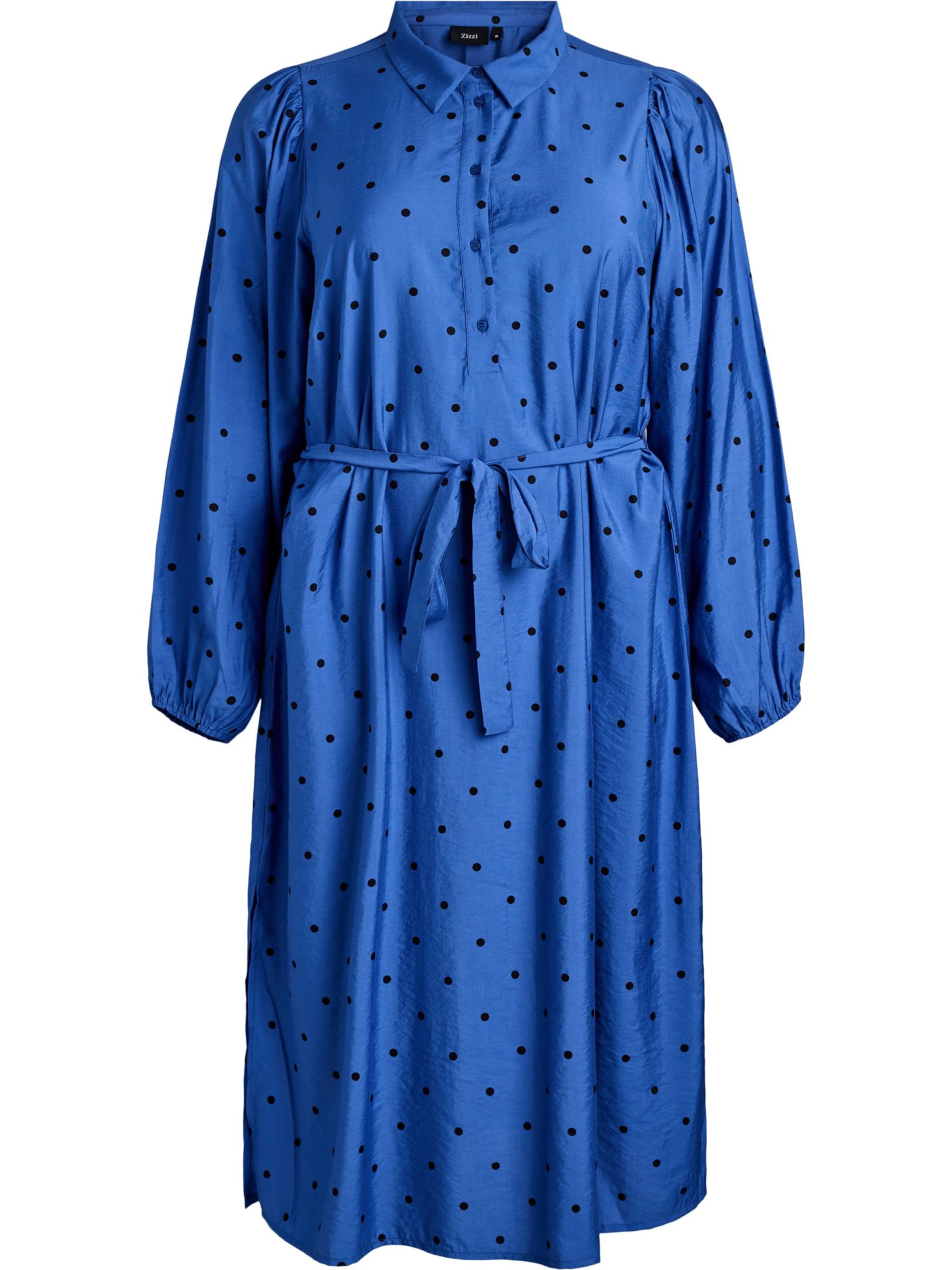 Zizzi Платье-рубашка 'MClaru' в Синий: спереди