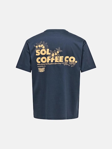 Only & Sons Shirt 'ONSFred Foodie' in Blauw: voorkant
