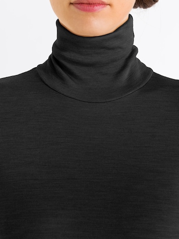 Hanro Shirt 'Woolen Silk' in Zwart