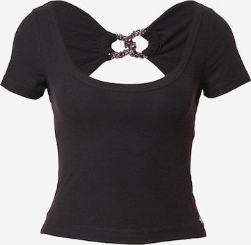 Tricou 'CHERYL' de la GUESS pe negru: față