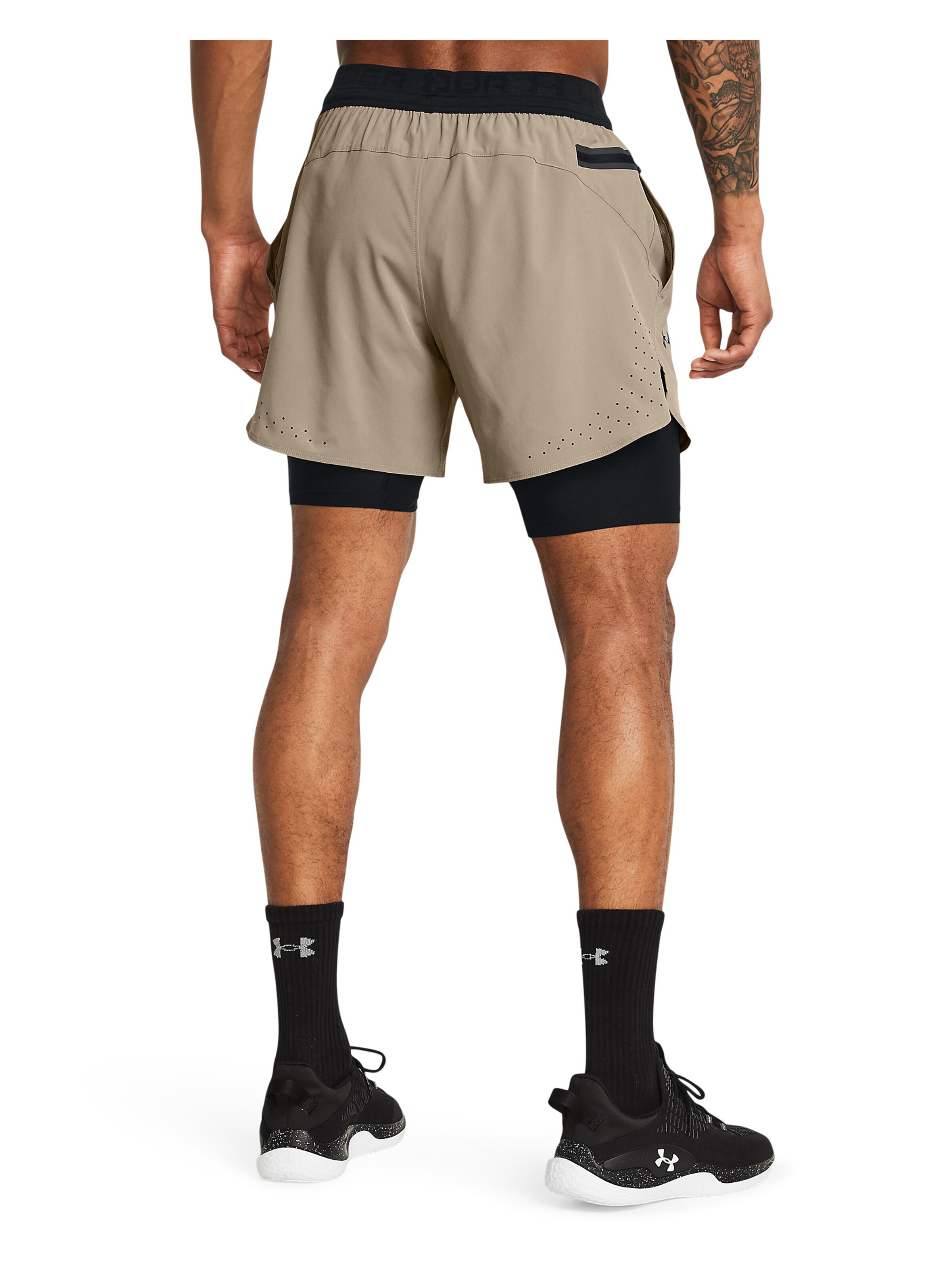 UNDER ARMOUR Regular Sportbroek 'Vanish Elite 2in1' in Bruin