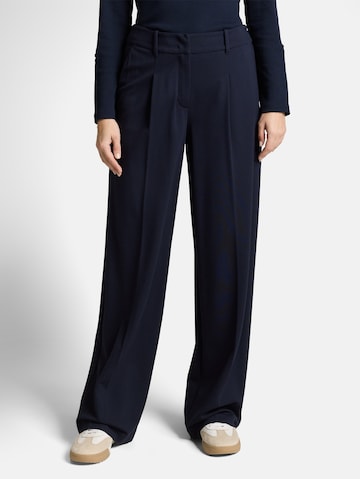 TOM TAILOR - Pierna ancha Pantalón plisado 'Lea' en azul: frente