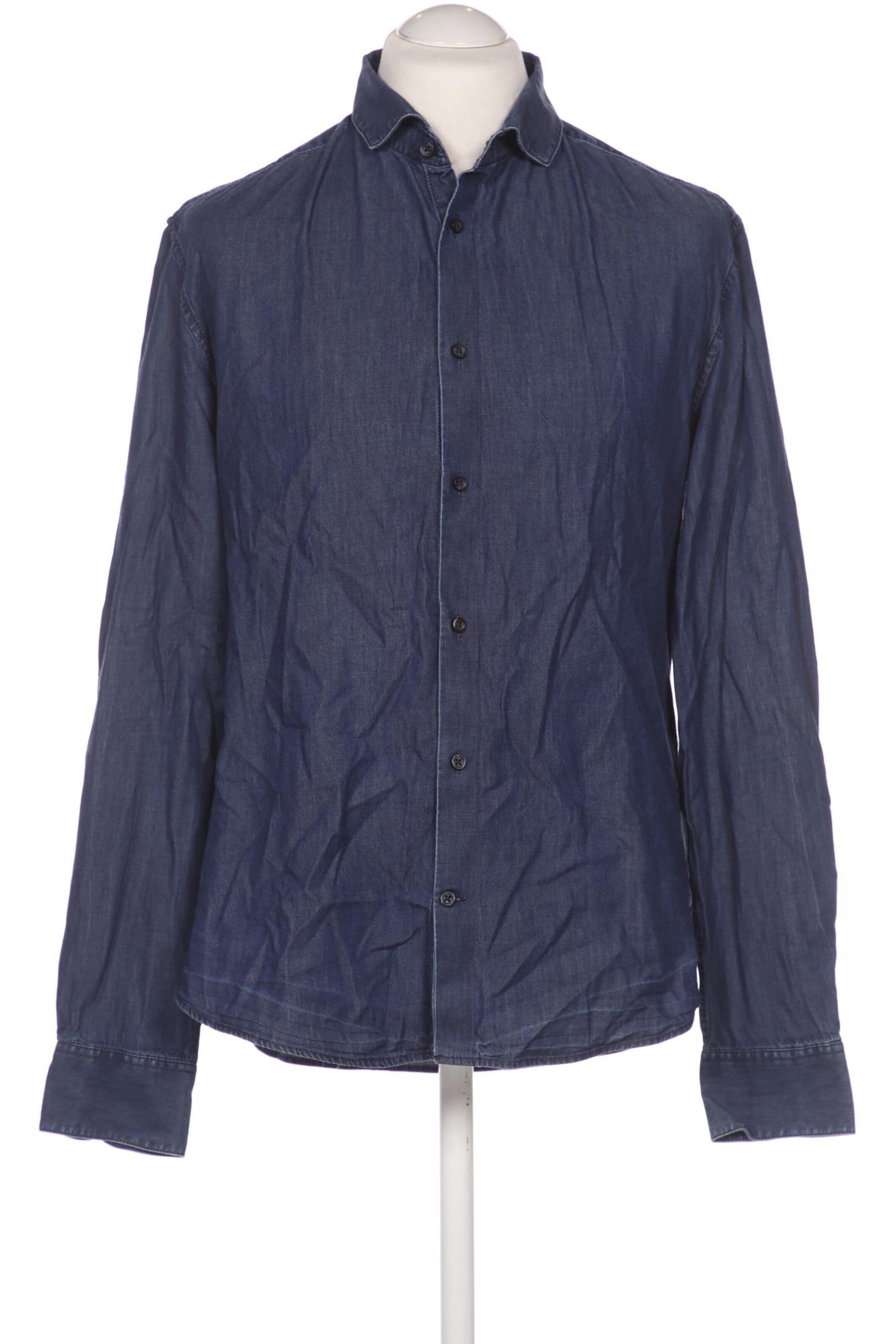 DRYKORN Button Up Shirt in XXL in Blue: front