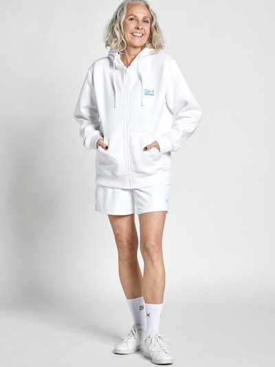 SPORTKIND Sportjacke 'Unisex Zip Hoodie'‌‌‌‌‌ in XS in weiß, Produktansicht