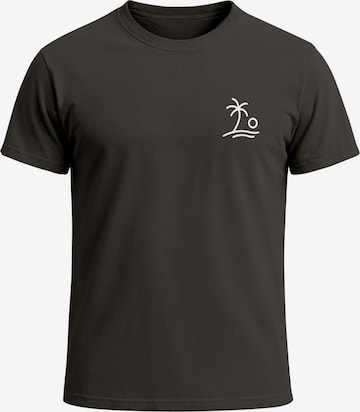 Neverless Shirt 'Palm Logo' in Grey: front