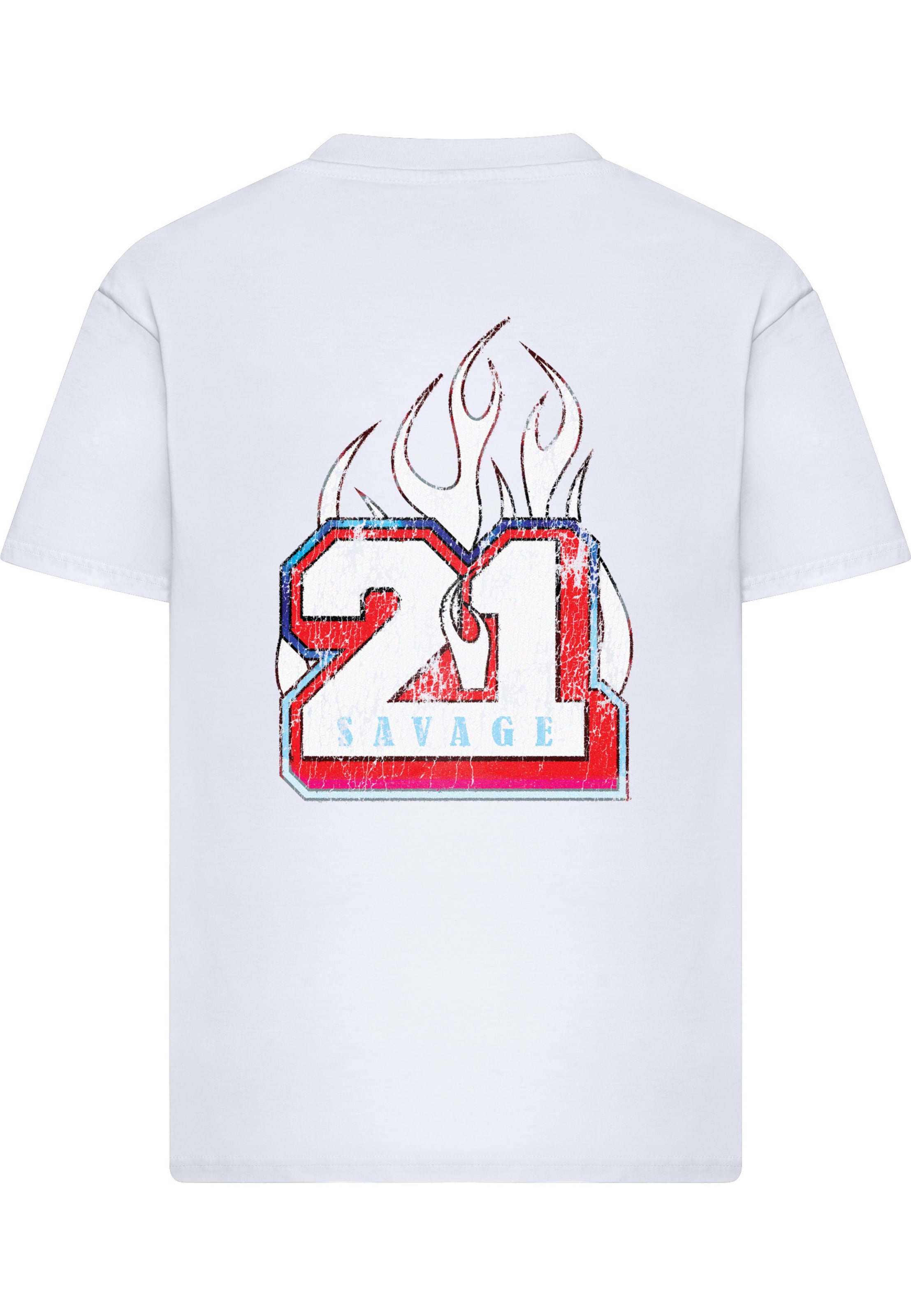 Merchcode Shirt '21 Savage Collegiate' in Weiß