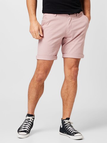 JACK & JONES Regular Chino Pants 'Dave' in Pink: front