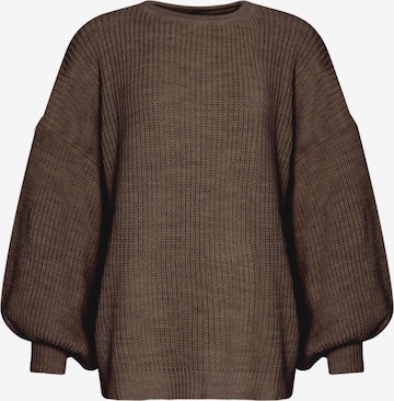 SASSYCLASSY Oversized Sweater in Brown: front