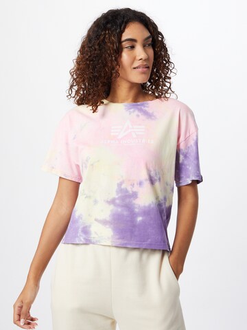 T-shirt ALPHA INDUSTRIES en violet : devant