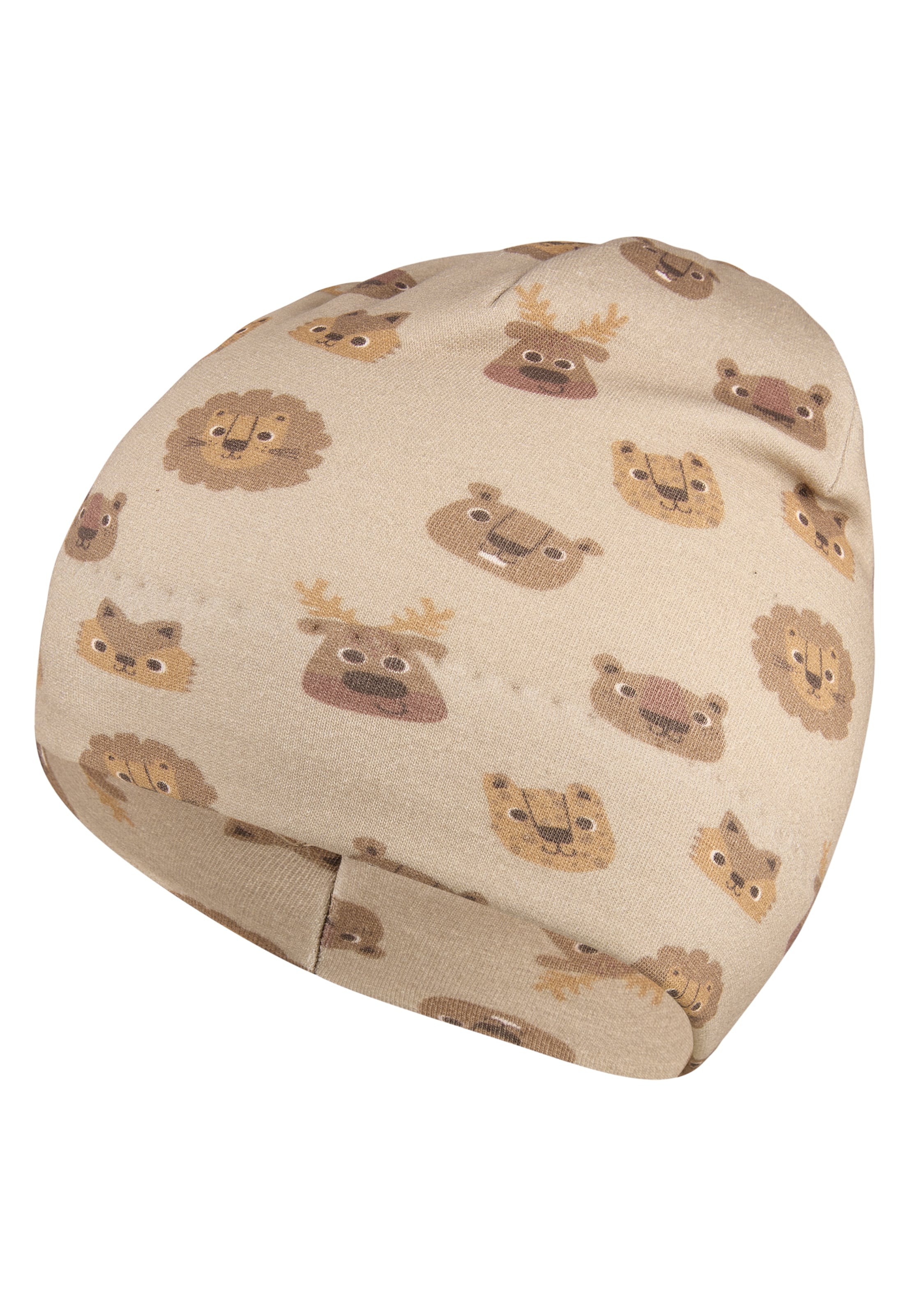 STERNTALER Beanie 'Tierköpfe' in Beige: front