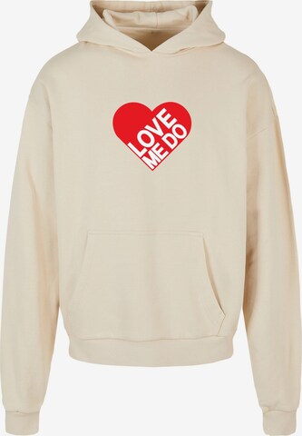 Merchcode Sweatshirt 'Beatles - Love me do' in Beige: voorkant