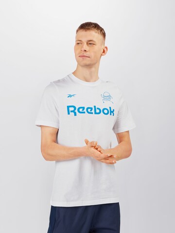 Coupe regular T-Shirt fonctionnel Reebok en blanc : devant