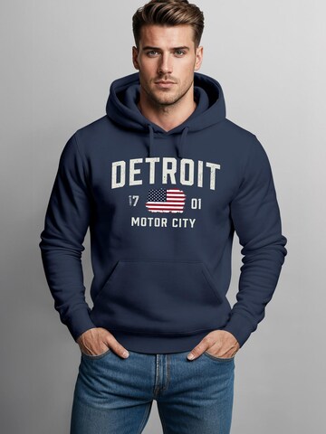 Neverless Sweatshirt 'Detroid' in Blue: front