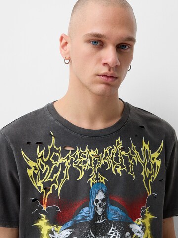Bershka T-Shirt in Grau