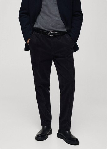 MANGO MAN Regular Pleated Pants 'Pierre' in Blue: front