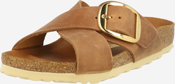 BIRKENSTOCK Pantoletter 'Siena Big Buckle' i brun: forside