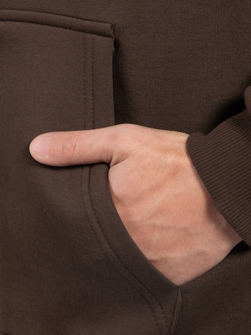 Smilodox Cedrik Basic Zipper Hoodie in Braun