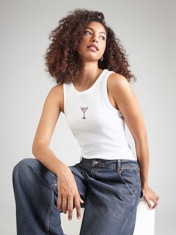 PIECES Top 'PCMAY' | bela barva: sprednja stran