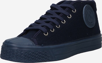 US Rubber Platform trainers 'MILTARY' in Blue: front