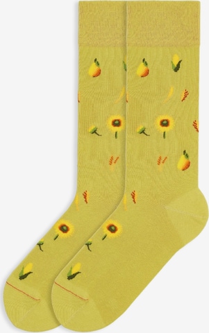 Von Jungfeld Socken 'Herbst Icons' in Gelb: Vorderseite